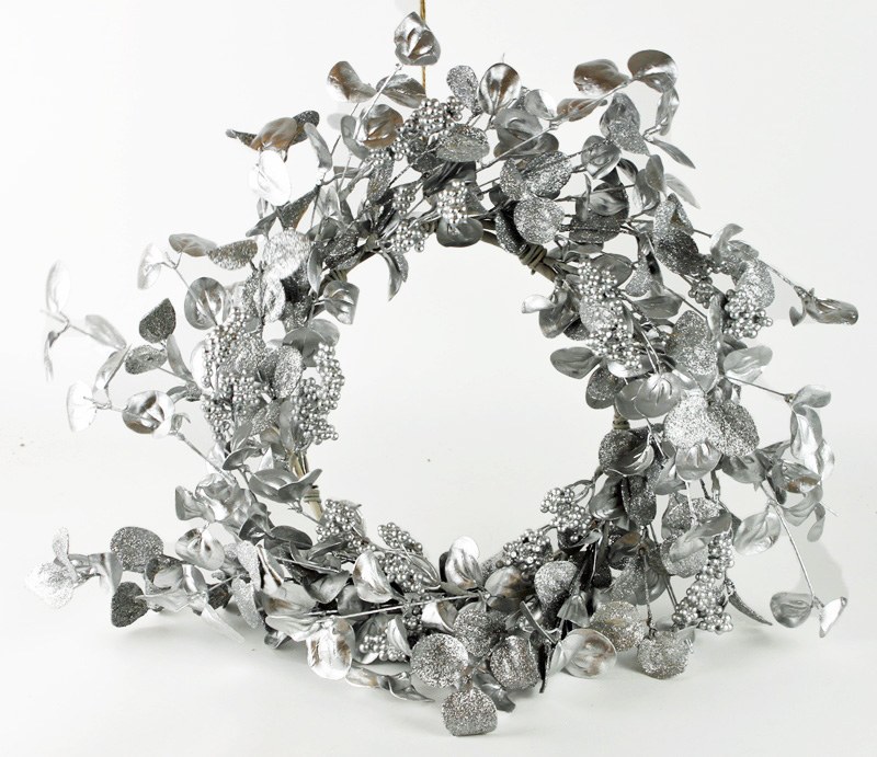 Picture of Glitter Christmas Wreath Silver 24"